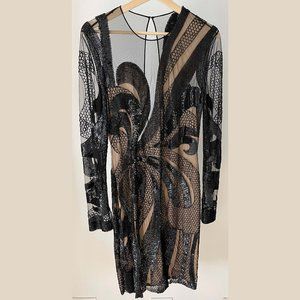 Naeem Khan hand beaded tulle dress with silk lining - Size 8